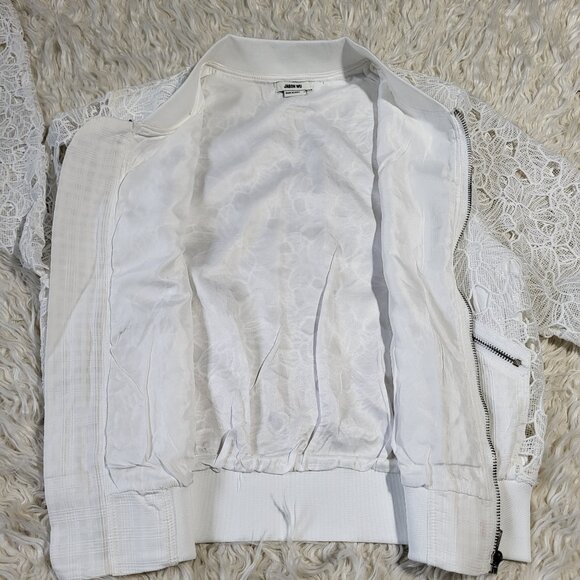 Jason Wu Lace Floral Print White Jacket - Size Small - Picture 7 of 12